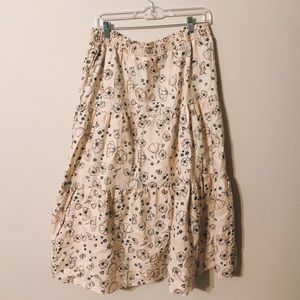Universal Thread cream floral midi skirt